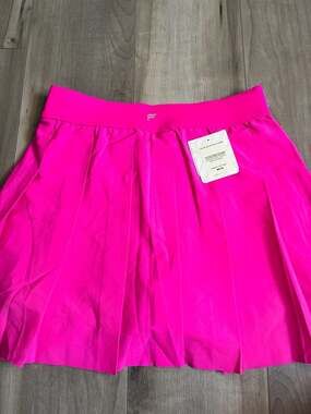 Fabletics Pleated Skirt with Built-In Short in Neon Pink Tropic